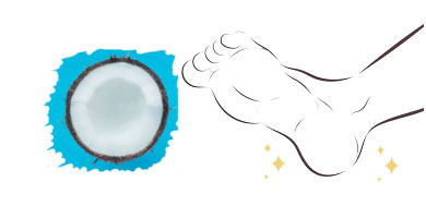 Aceite de coco para la piel seca de los pies