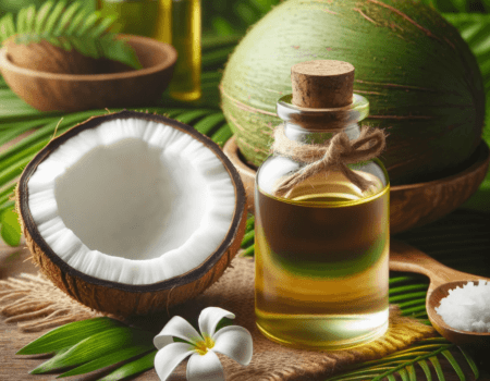 Aceite de coco orgánico con coco natural