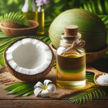 Aceite de coco orgánico con coco natural