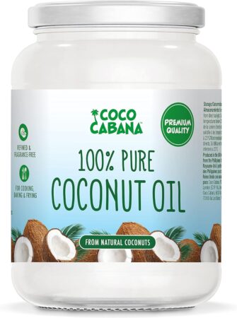 TARRO Coco Cabana Aceite de coco 100% puro, 1 litro, de primera calidad, vegano, sin gluten y sin lácteos, producto de belleza natural para la piel, el cabello