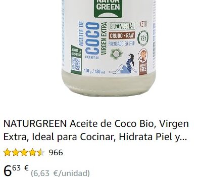 Acerca de este producto Marca NATURGREEN Sabor Coco Función especial Prensado En Frío Volumen de líquido 400 Mililitros
