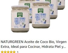 6 TarroS de cristal con aceite de coco virgen extra de NATURGREEN