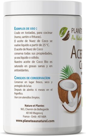 ETIQUETA Aceite de Coco Virgen Orgánico 500 ml - PRENSADO EN FRIO